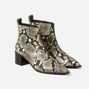 Everlane The Boss Boot in White Snake Size 9.5